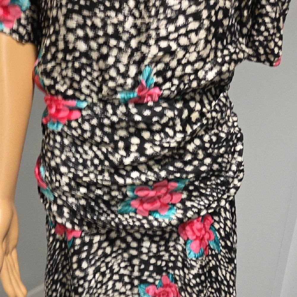 Maggy London Black and Pink Floral Dress - Picture 3 of 8